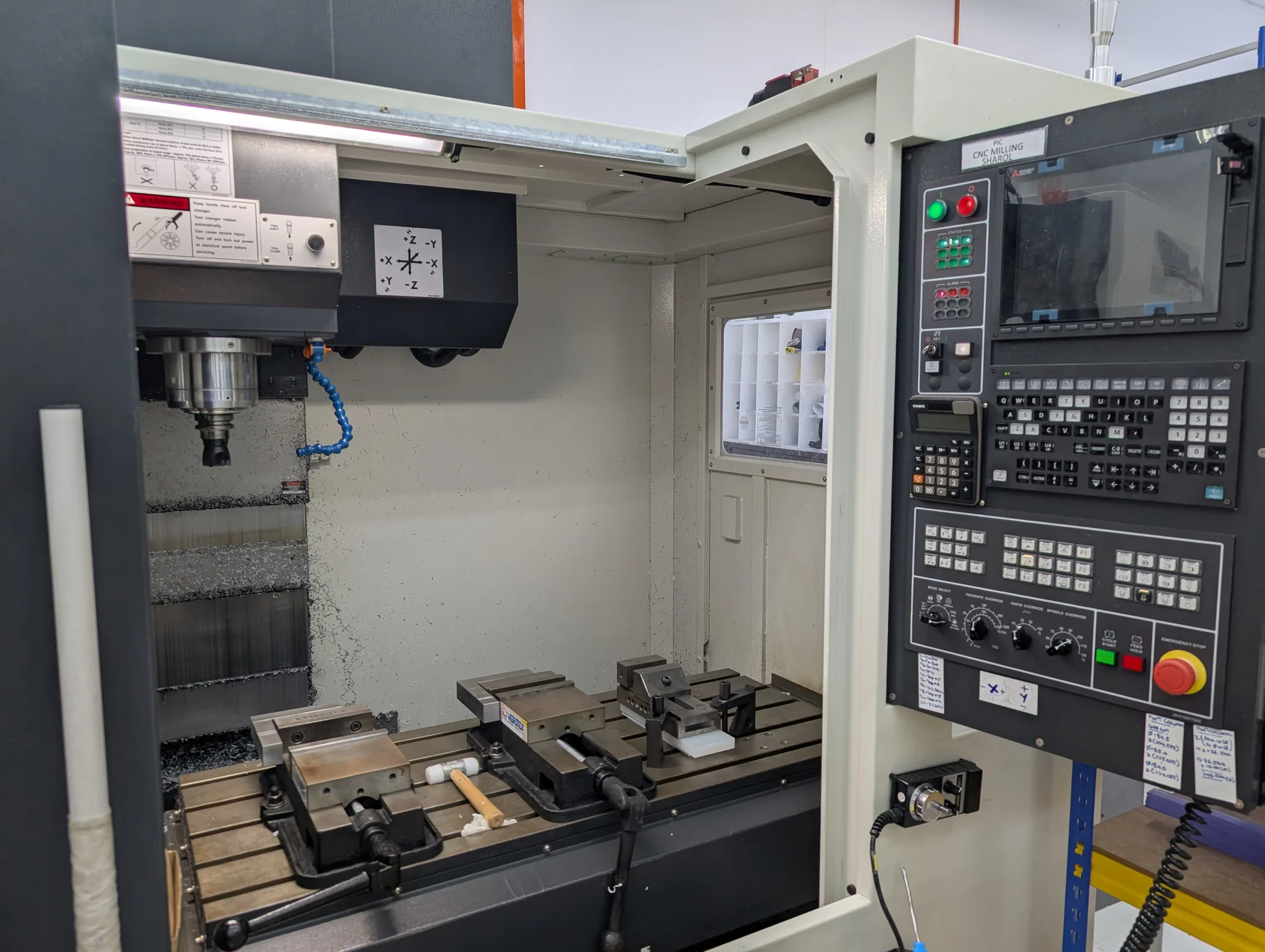 CNC machining center in operation